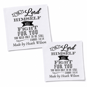 Exodus 14:14 Quilt Label – The Lord Himself Will Fight for You Scripture Quilt Tag - Jammin Threads