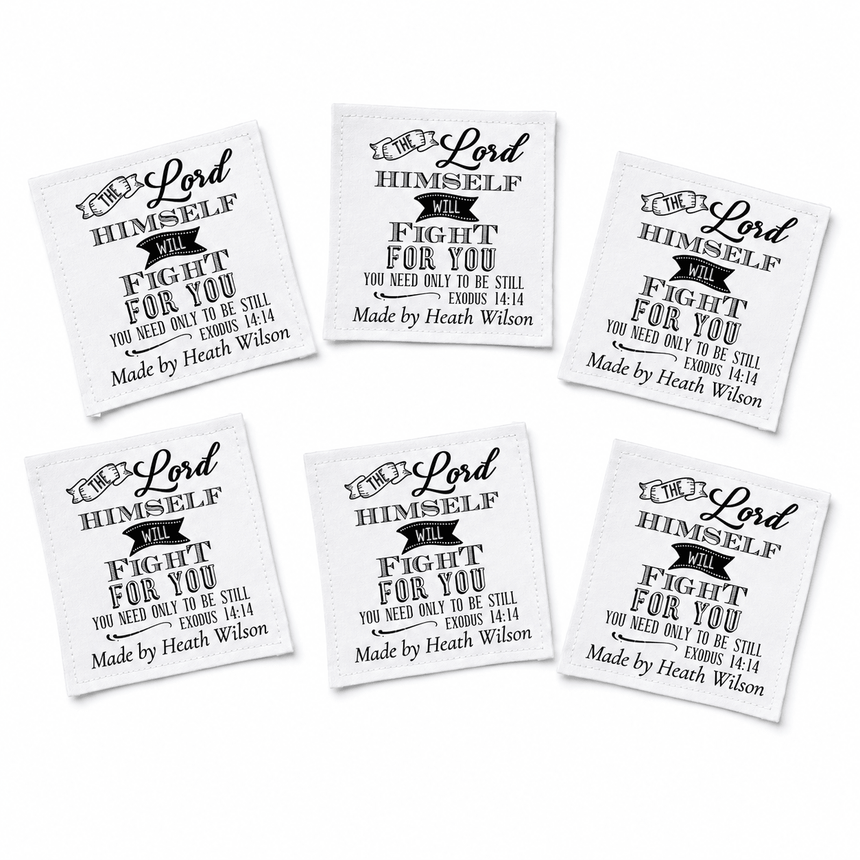 Exodus 14:14 Quilt Label – The Lord Himself Will Fight for You Scripture Quilt Tag - Jammin Threads