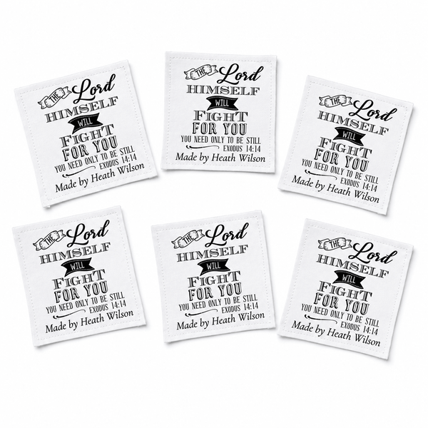 Exodus 14:14 Quilt Label – The Lord Himself Will Fight for You Scripture Quilt Tag - Jammin Threads