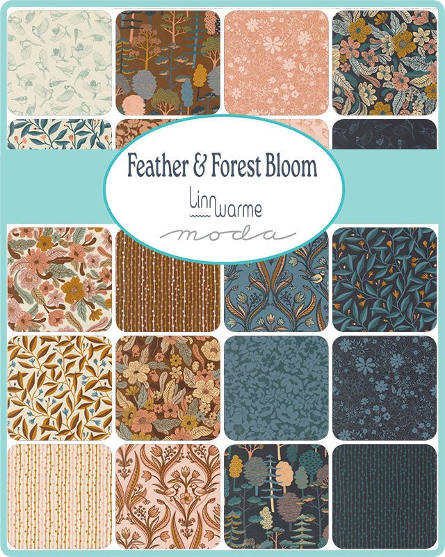 Feather and Forest Bloom Charm Pack by Linn Warme for Moda Fabrics – 42 Pieces - Jammin Threads