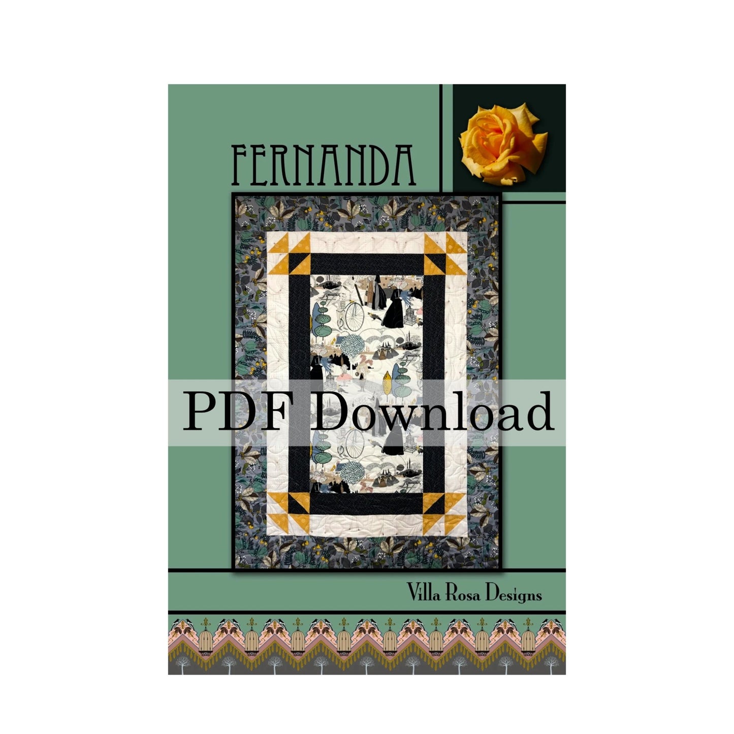 Fernanda Quilt Panel Pattern by Villa Rosa Designs (PDF Version) - Jammin Threads