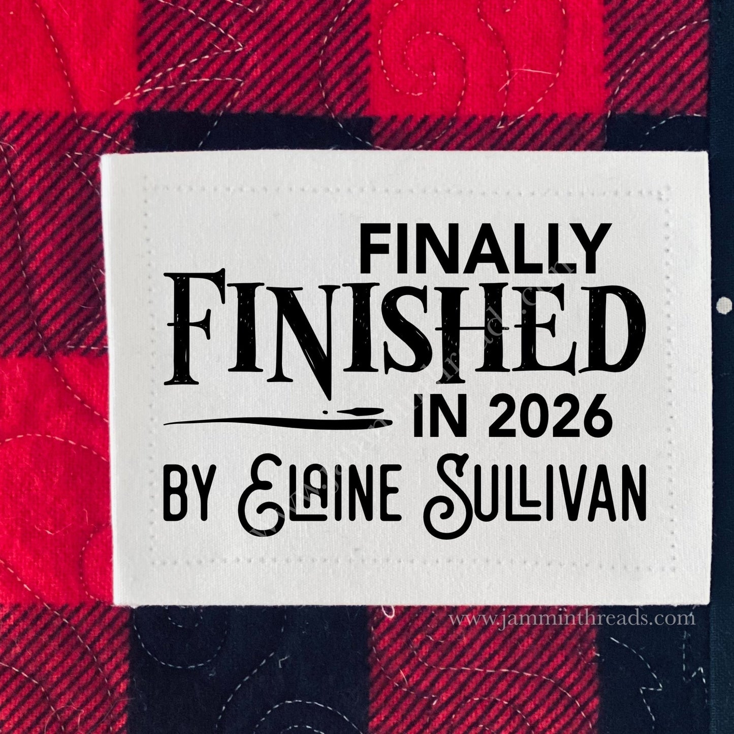 Finally Finished in 2026 Personalized Quilt Labels – Custom Maker Name | 9 Labels per Sheet - Jammin Threads