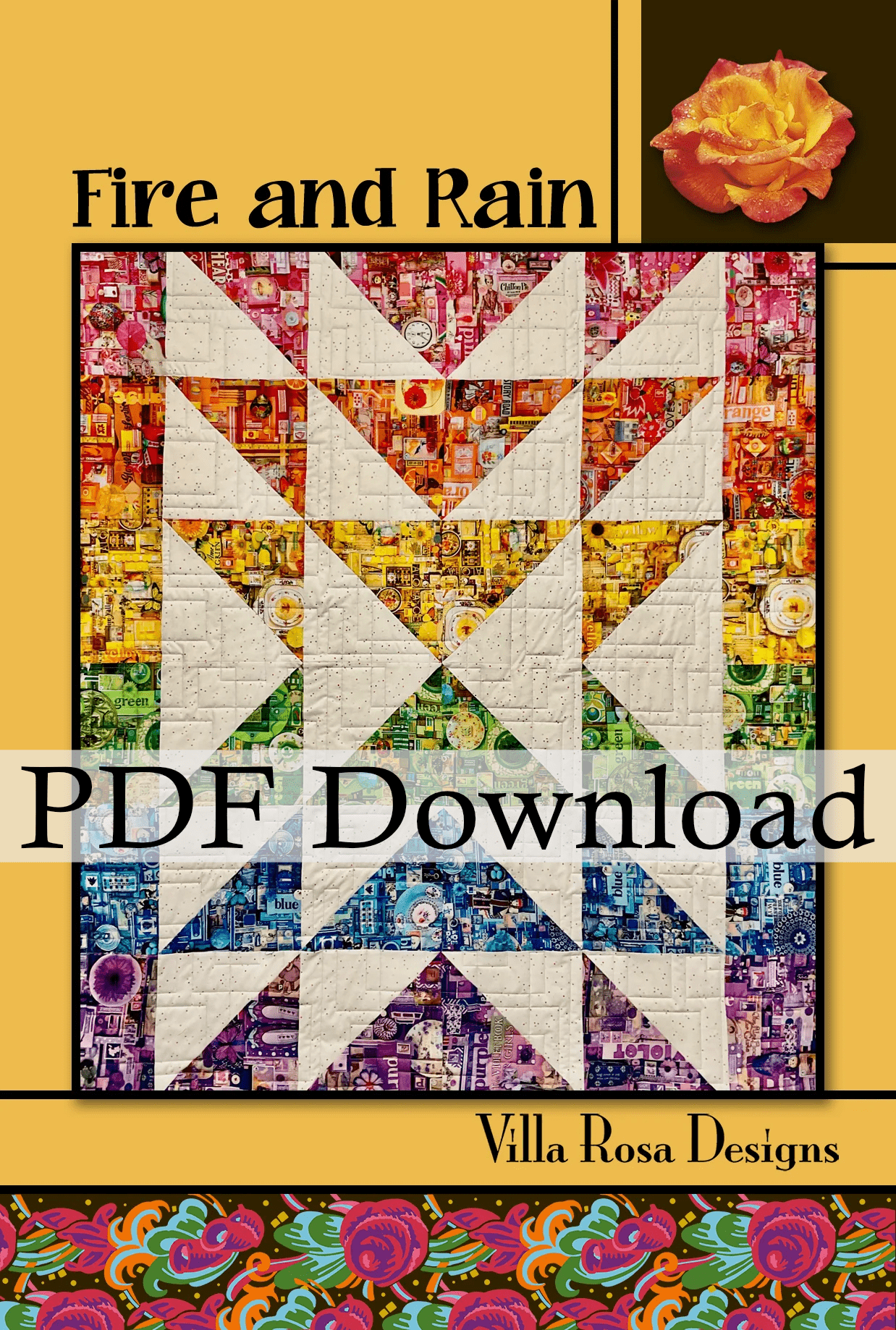 Fire and Rain Quilt Pattern by Villa Rosa Designs (PDF Downloadable Version) - Jammin Threads