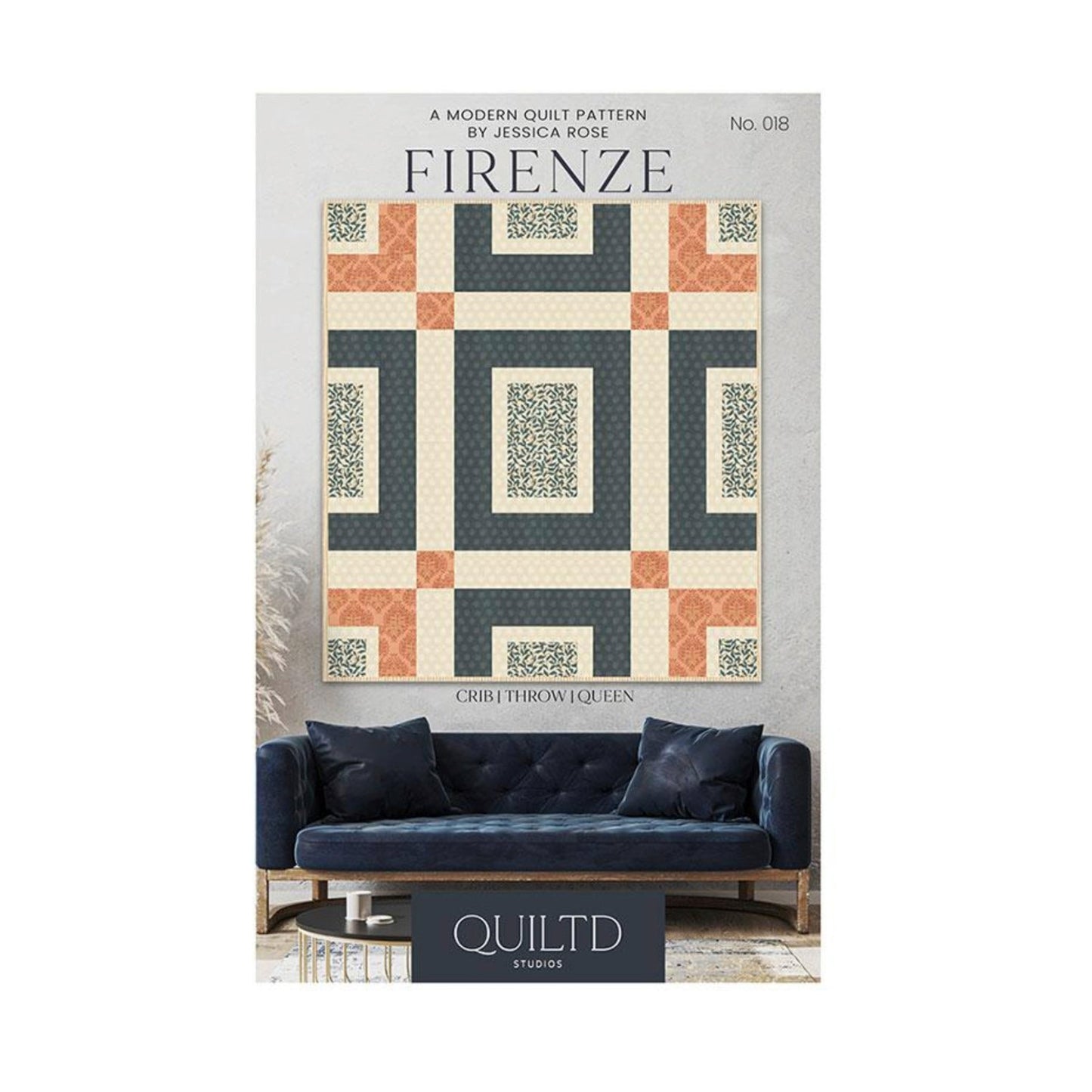 Firenze Quilt Pattern by Jessica Rose | Modern Quilt Design | Crib, Throw & Queen Sizes - Jammin Threads