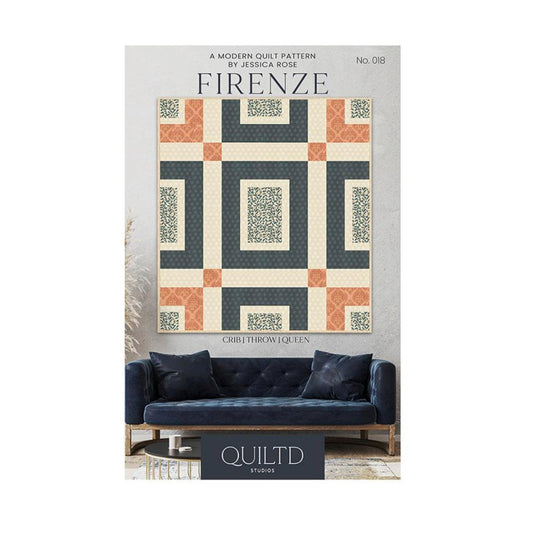 Firenze Quilt Pattern by Jessica Rose | Modern Quilt Design | Crib, Throw & Queen Sizes - Jammin Threads