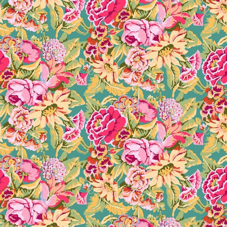 Floral Dance Quilt Fabric - Pink| Kaffe: From the Archives PWGP012.PINK - Jammin Threads