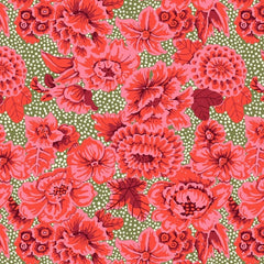 Floral with Dots - Red Quilt Fabric | Kaffe: From the Archives.PWGP002.RED - Jammin Threads