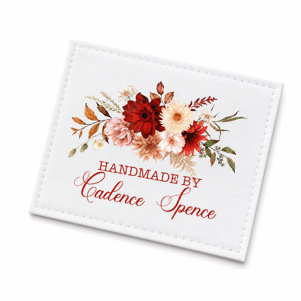 Personalized Fall Floral Quilt Labels