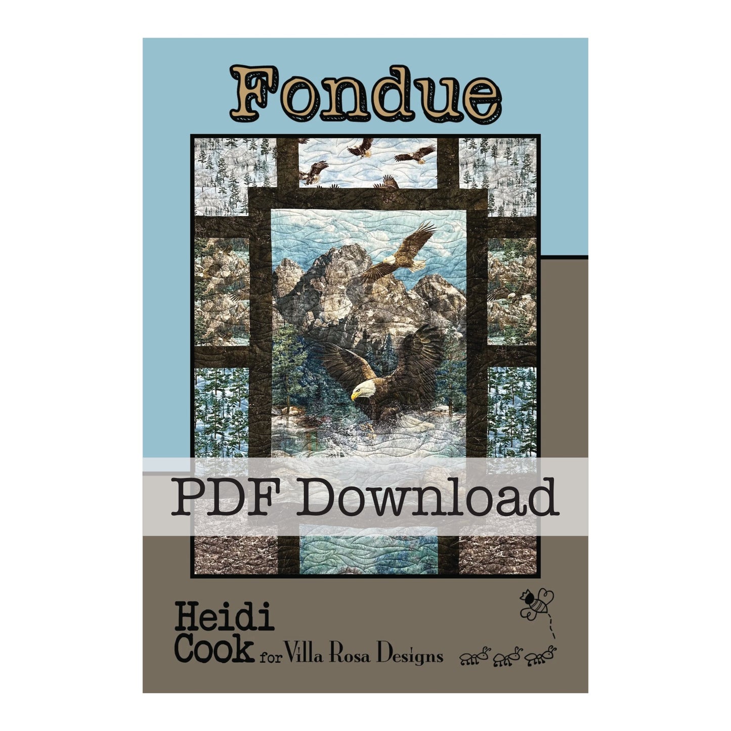 Fondue Quilt Pattern by Heidi Cook for Villa Rosa Designs – Panel Quilt Pattern (PDF Download) - Jammin Threads