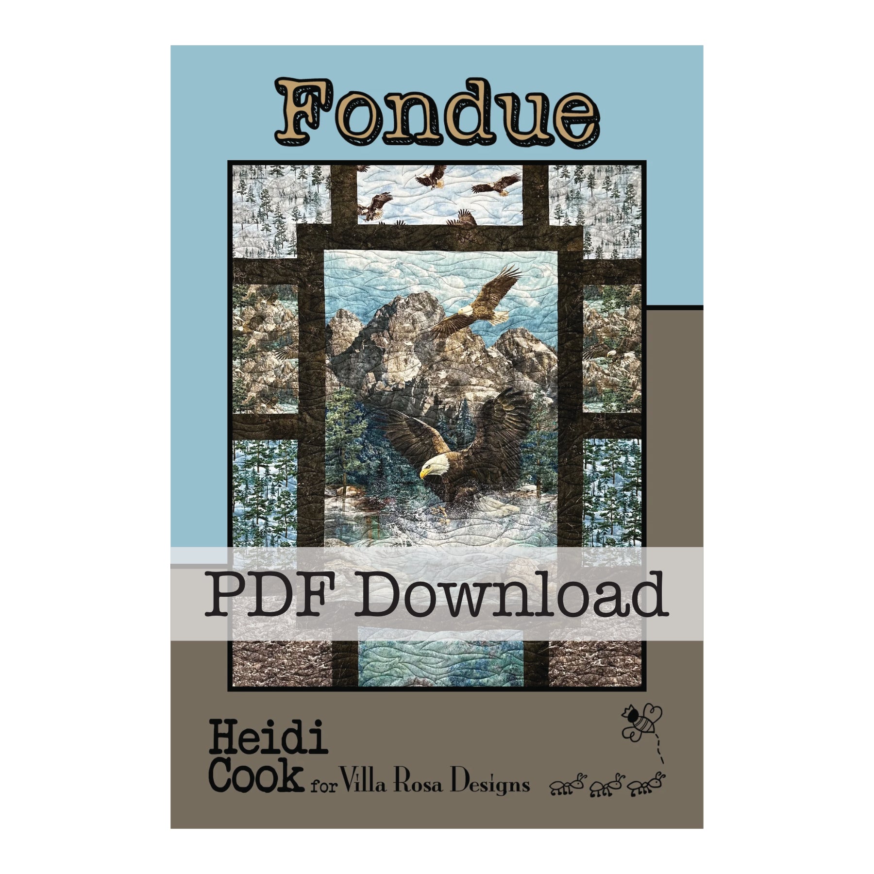 Fondue Quilt Pattern by Heidi Cook for Villa Rosa Designs – Panel Quilt Pattern (PDF Download) - Jammin Threads