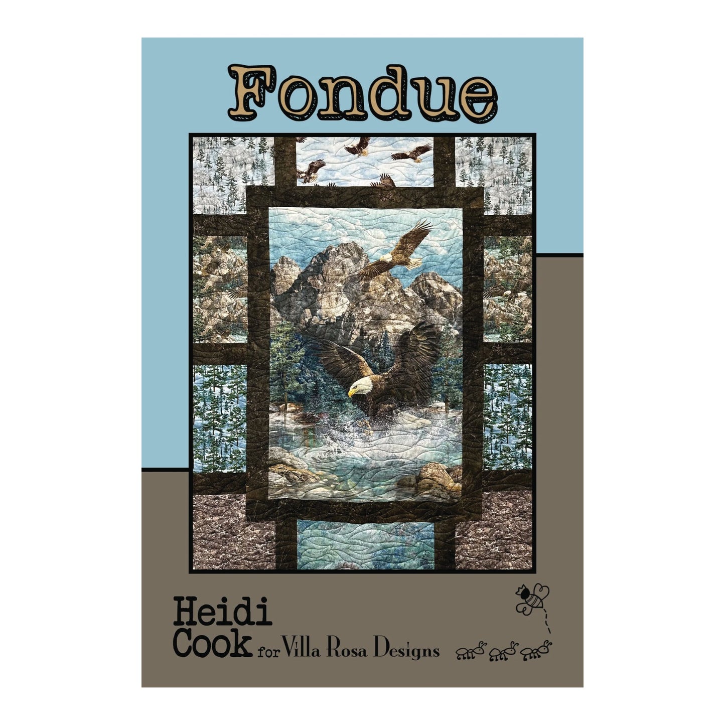 Fondue Quilt Pattern by Heidi Cook for Villa Rosa Designs – Panel Quilt Pattern (PDF Download) - Jammin Threads
