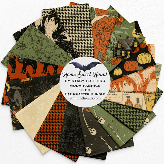 Home Sweet Haunt Halloween Fat Quarter Bundle – 16 pcs – Stacy Iest Hsu for Moda Fabrics