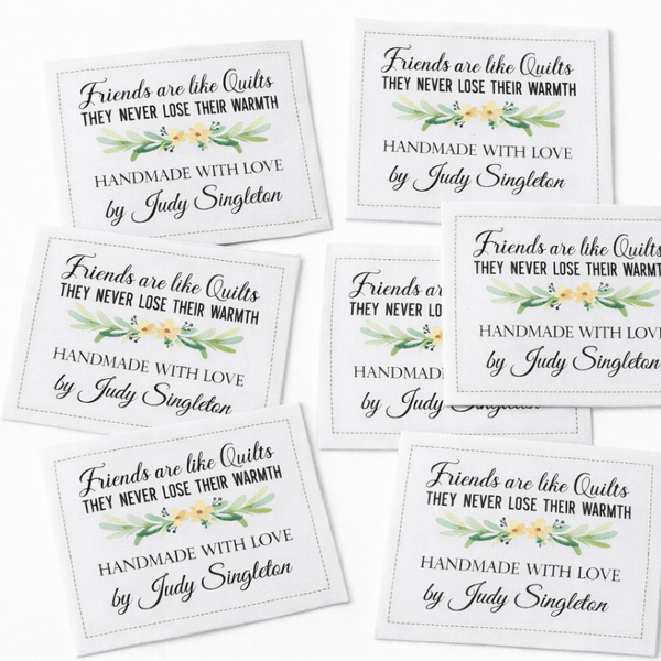 Friends Are Like Quilts Label – Personalized Quilt Label – Handmade with Love Quilt Tag – Custom Quilter Label – Friendship Quilt Label - Jammin Threads
