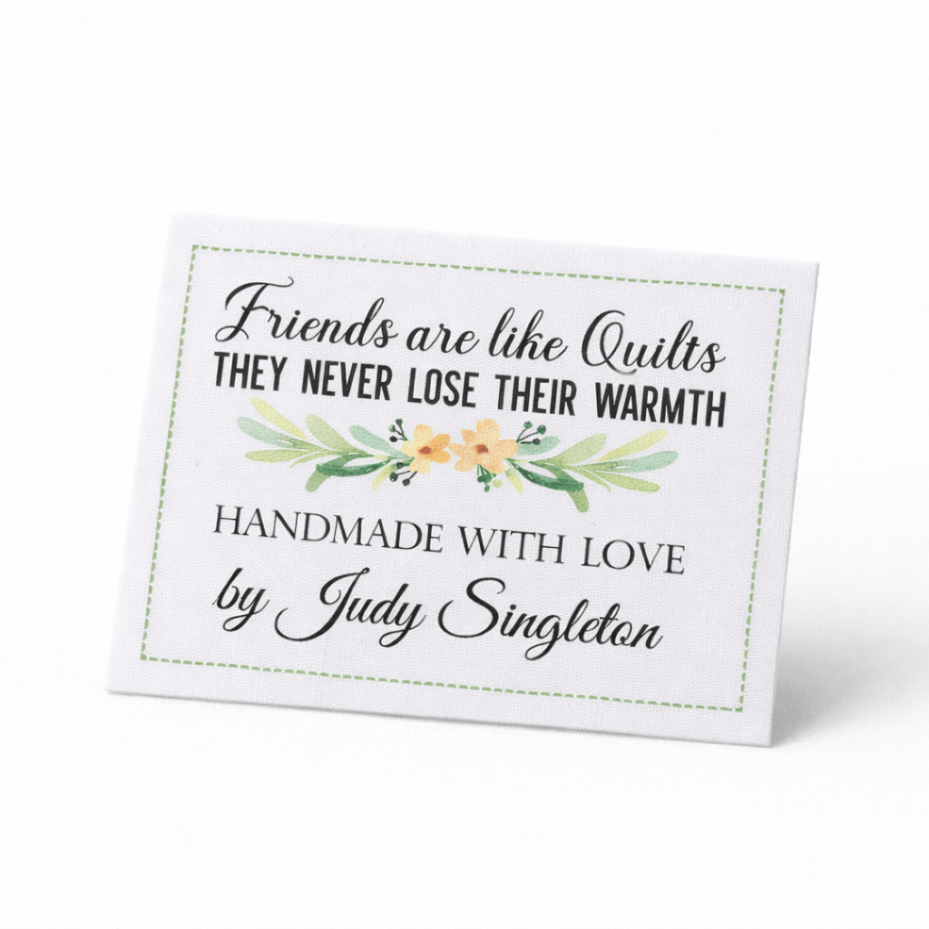 Friends Are Like Quilts Label – Personalized Quilt Label – Handmade with Love Quilt Tag – Custom Quilter Label – Friendship Quilt Label - Jammin Threads