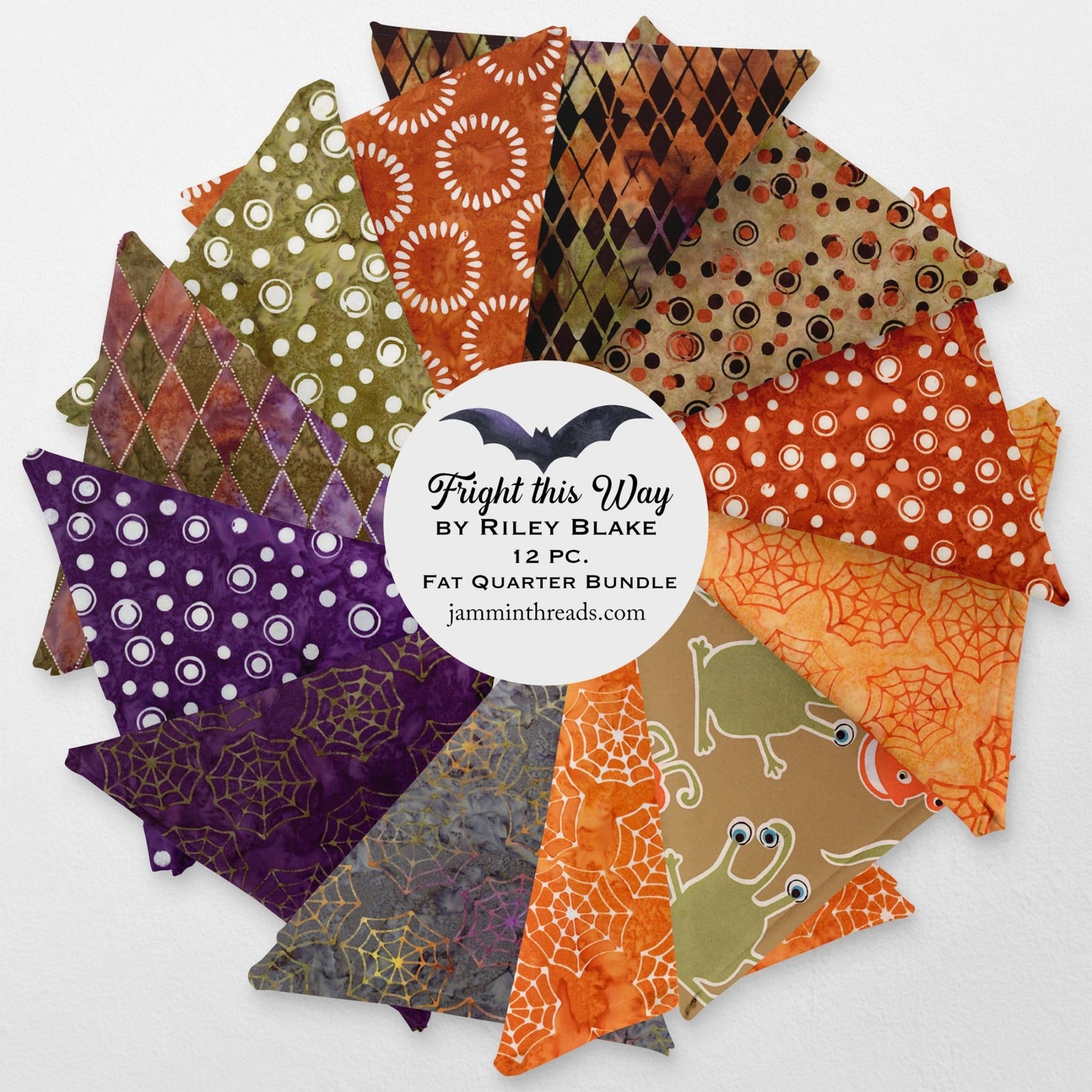 Fright This Way – 12 pc. Fat Quarter Bundle – Batiks by Sandy Gervais for Riley Blake Designs – Curated by Jammin’ Threads - Jammin Threads