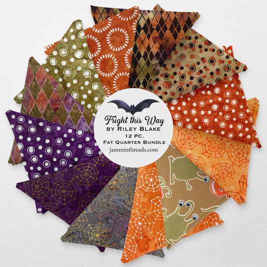 Fright This Way – 12 pc. Fat Quarter Bundle – Batiks by Sandy Gervais for Riley Blake Designs – Curated by Jammin’ Threads - Jammin Threads