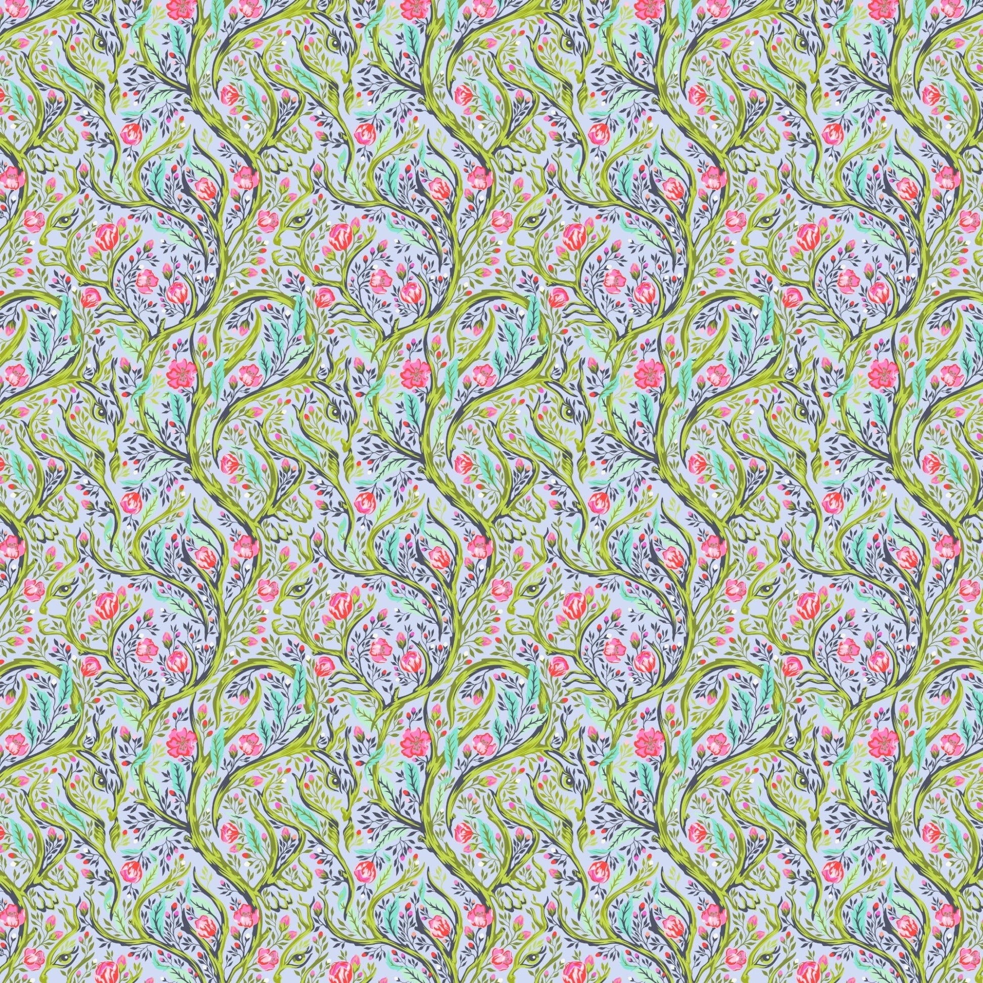 Full Moon Forest II Quilt Fabric by Tula Pink Branch Manager - Starlight PWTP247.STARLIGHT - Jammin Threads