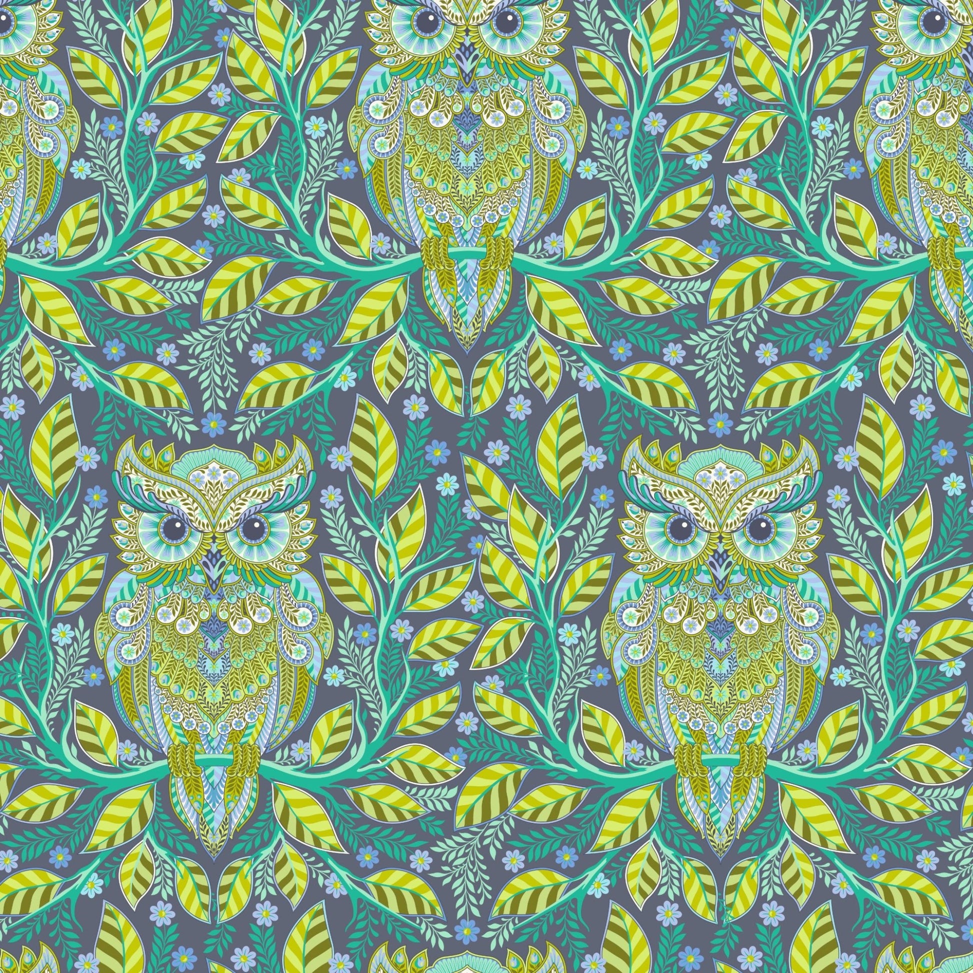 Full Moon Forest II Quilt Fabric by Tula Pink Hootie Patootie - Starlight PWTP244.STARLIGHT - Jammin Threads