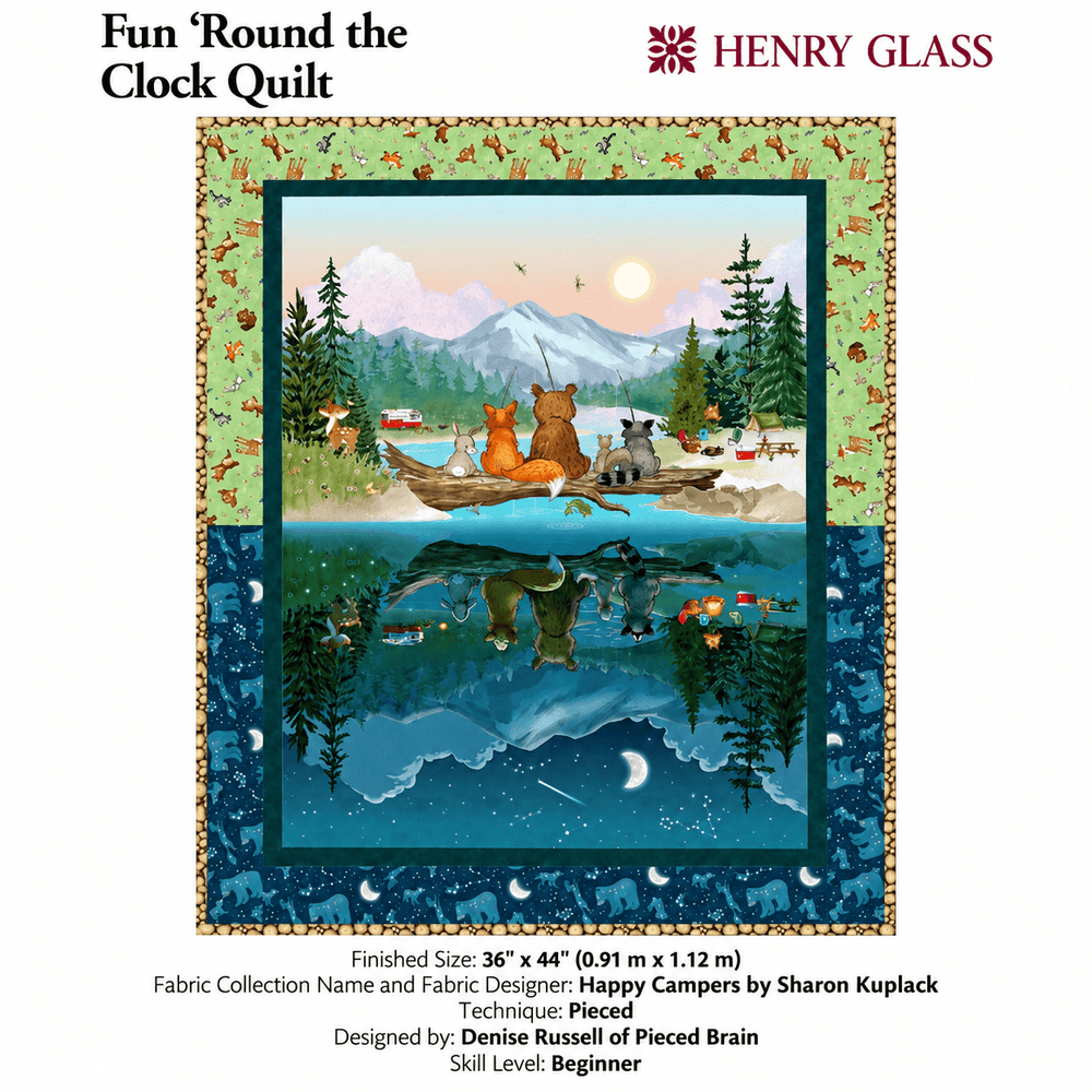 Fun ’Round the Clock Quilt Kit – Happy Campers by Sharon Kuplack - Jammin Threads