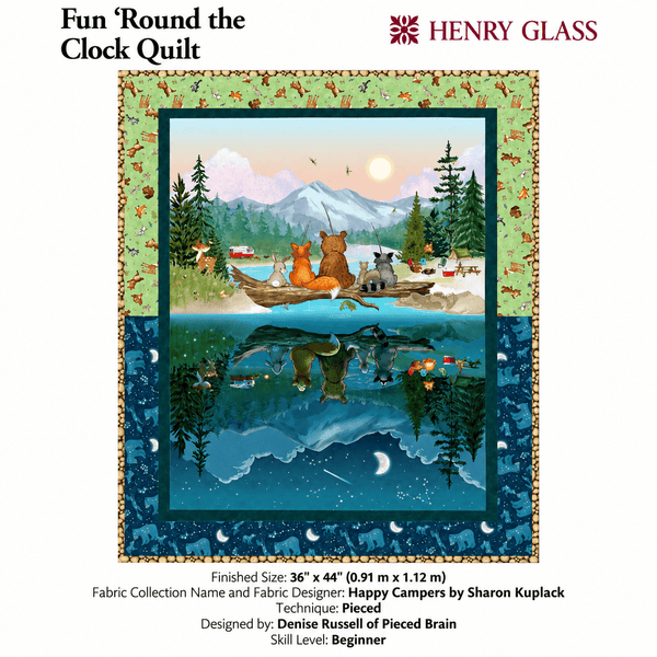 Fun ’Round the Clock Quilt Kit – Happy Campers by Sharon Kuplack - Jammin Threads