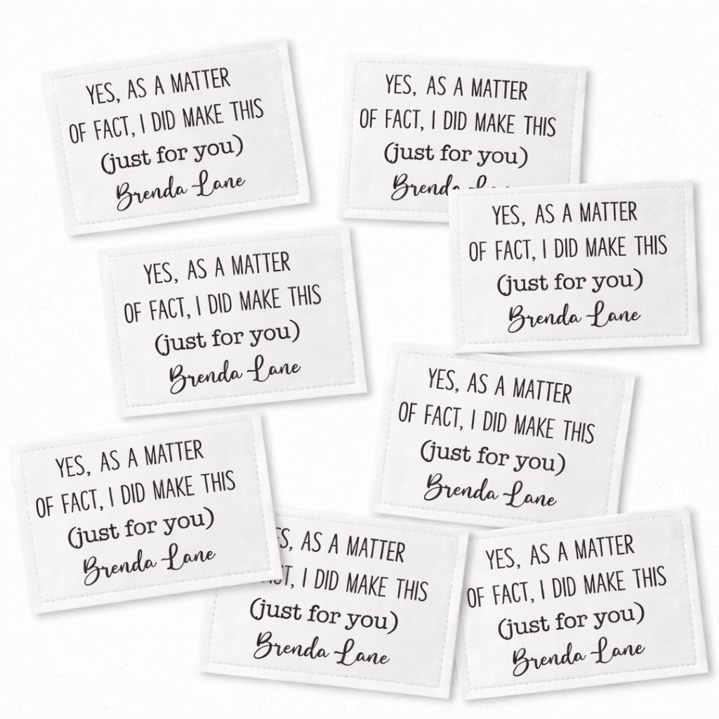 Funny Handmade Quilt Label – “Yes, As a Matter of Fact I Did Make This” Personalized Sewing Label (8 per Sheet) - Jammin Threads