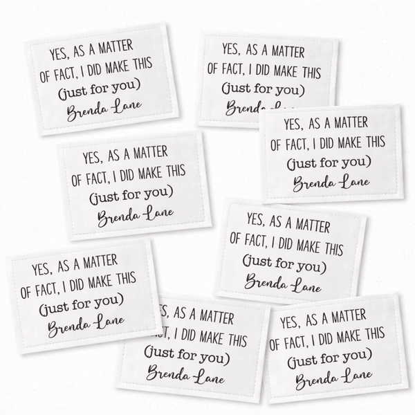 Funny Handmade Quilt Label – “Yes, As a Matter of Fact I Did Make This” Personalized Sewing Label (8 per Sheet) - Jammin Threads