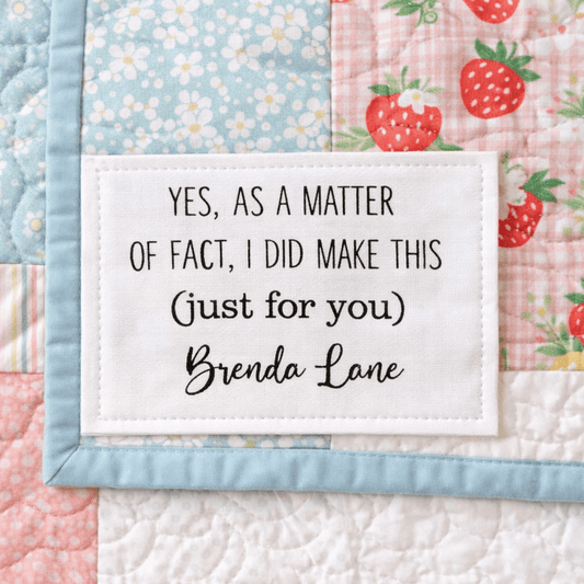 Funny Handmade Quilt Label – “Yes, As a Matter of Fact I Did Make This” Personalized Sewing Label (8 per Sheet) - Jammin Threads