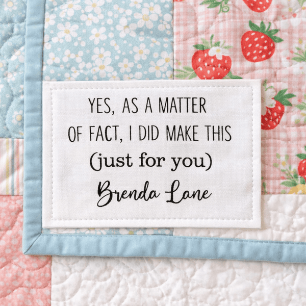 Funny Handmade Quilt Label – “Yes, As a Matter of Fact I Did Make This” Personalized Sewing Label (8 per Sheet) - Jammin Threads