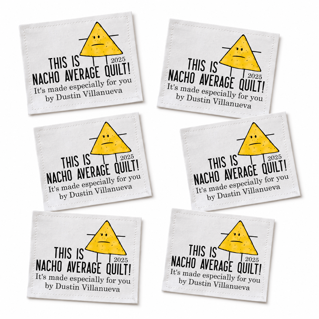 Funny Personalized Quilt Label – “This Is Nacho Your Average Quilt” - Jammin Threads