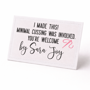 Funny Quilt Label “I Made This Minimal Swearing Was Involved” – Personalized Quilt Tag – 8 Per Sheet - Jammin Threads