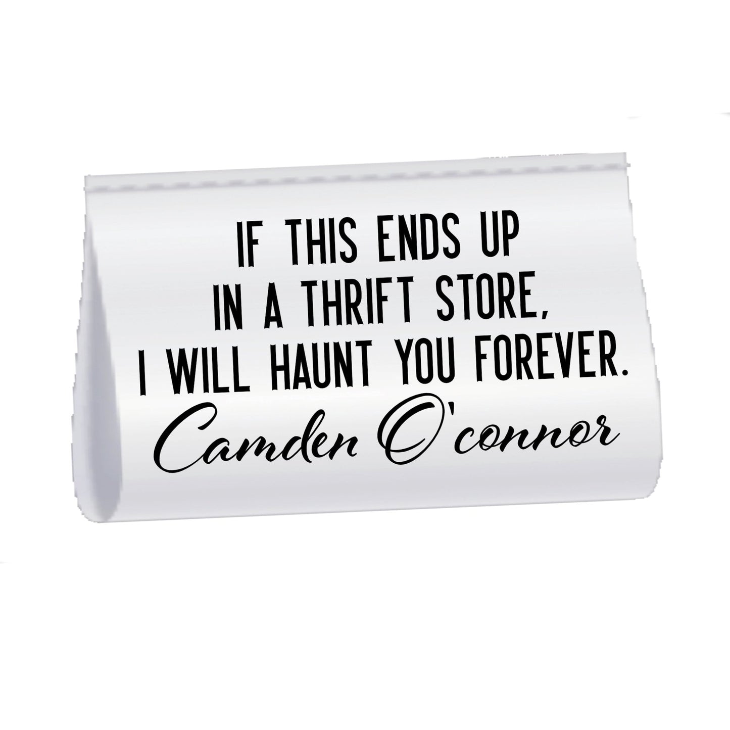 Funny Quilt Satin Tag – “If This Ends Up in a Thrift Store I Will Haunt You Forever” – Personalized Maker Name – 2" x 1" Folded Sew - In Tag – Set of 25 - Jammin Threads