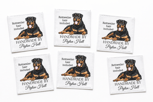 Funny Rottweiler Quilt Label – Personalized “Rottwiler Hair Included” Dog Quilt Label - Jammin Threads