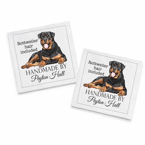 Funny Rottweiler Quilt Label – Personalized “Rottwiler Hair Included” Dog Quilt Label - Jammin Threads