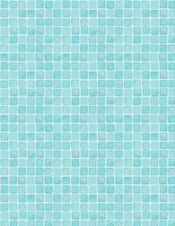 Gentle Meadow Quilt Fabric by Lola Molina Checker Light Teal 3022 32118 774 - Jammin Threads
