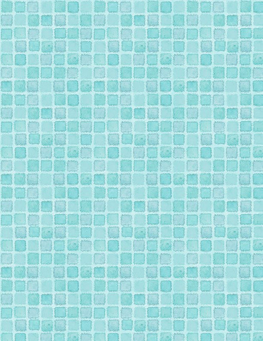 Gentle Meadow Quilt Fabric by Lola Molina Checker Light Teal 3022 32118 774 - Jammin Threads