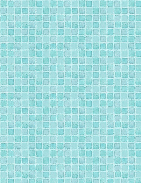 Gentle Meadow Quilt Fabric by Lola Molina Checker Light Teal 3022 32118 774 - Jammin Threads