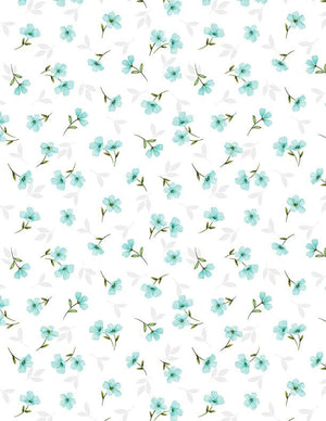 Gentle Meadow Quilt Fabric by Lola Molina Small Floral Toss White 3022 32115 147 - Jammin Threads