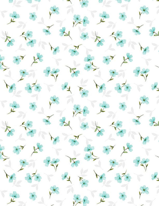 Gentle Meadow Quilt Fabric by Lola Molina Small Floral Toss White 3022 32115 147 - Jammin Threads