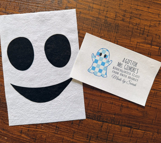 Ghost Quilt Accessory Bundle – Pre - Printed Eyes & Mouth with Personalized Quilt Label - Jammin Threads
