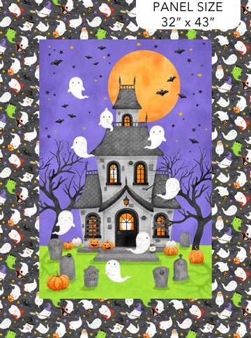 Ghost Town DP28935 - 85 Haunted Panel by Deborah Edwards & Emily Wenk for Northcott Fabrics - Jammin Threads