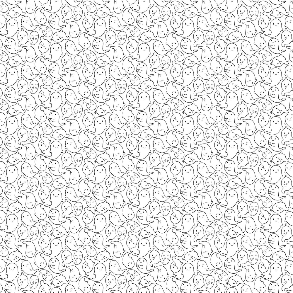 Ghost Town Quilt Halloween Quilt Fabric 28940 - 10 Ghost Outline by Deborah Edwards & Emily Wenk for Northcott Fabrics - Jammin Threads