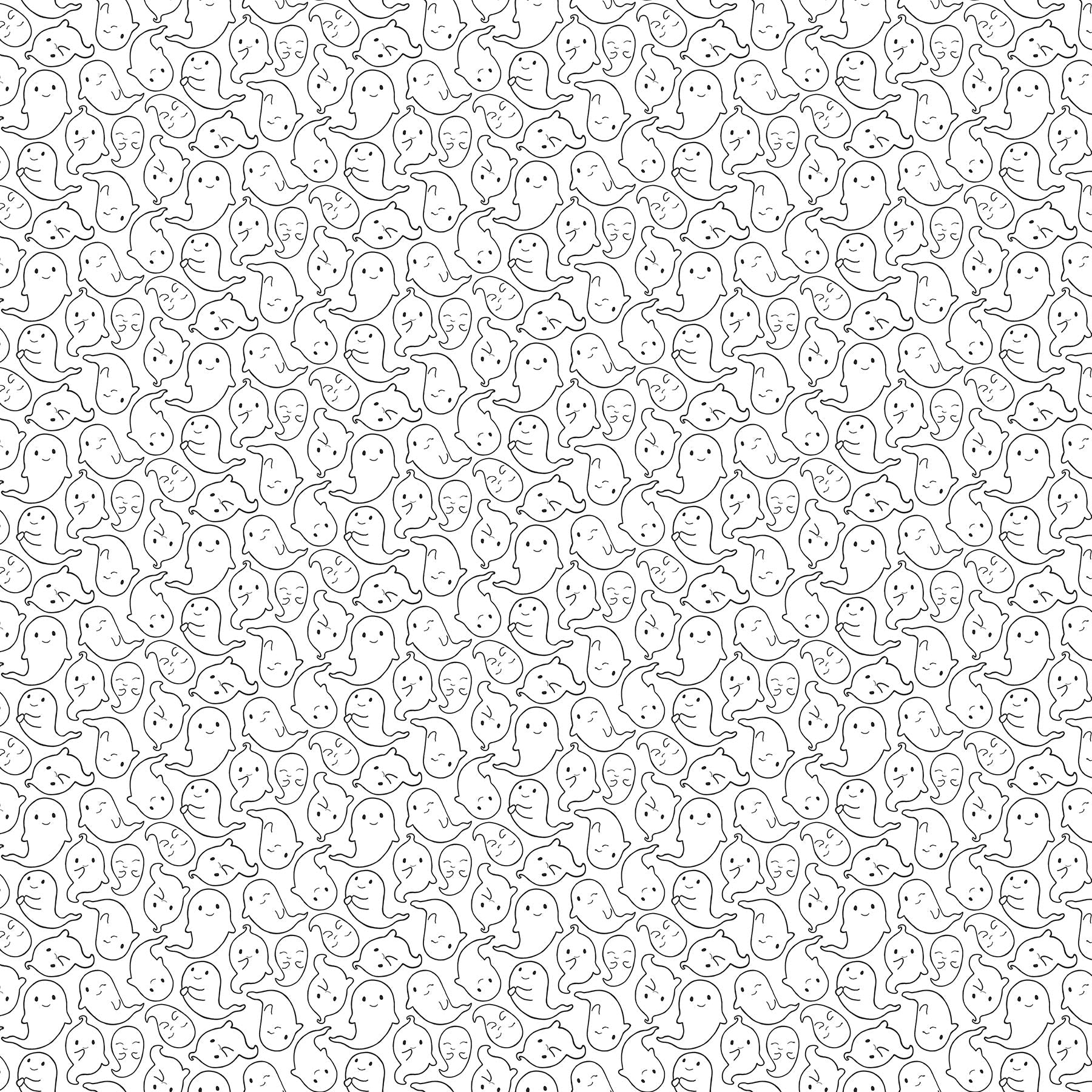 Ghost Town Quilt Halloween Quilt Fabric 28940 - 10 Ghost Outline by Deborah Edwards & Emily Wenk for Northcott Fabrics - Jammin Threads