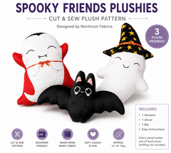 Ghost Town Quilt Halloween Stuffed Animal Minky Panel MK28942-10 by Deborah Edwards & Emily Wenk for Northcott Fabrics - Jammin Threads