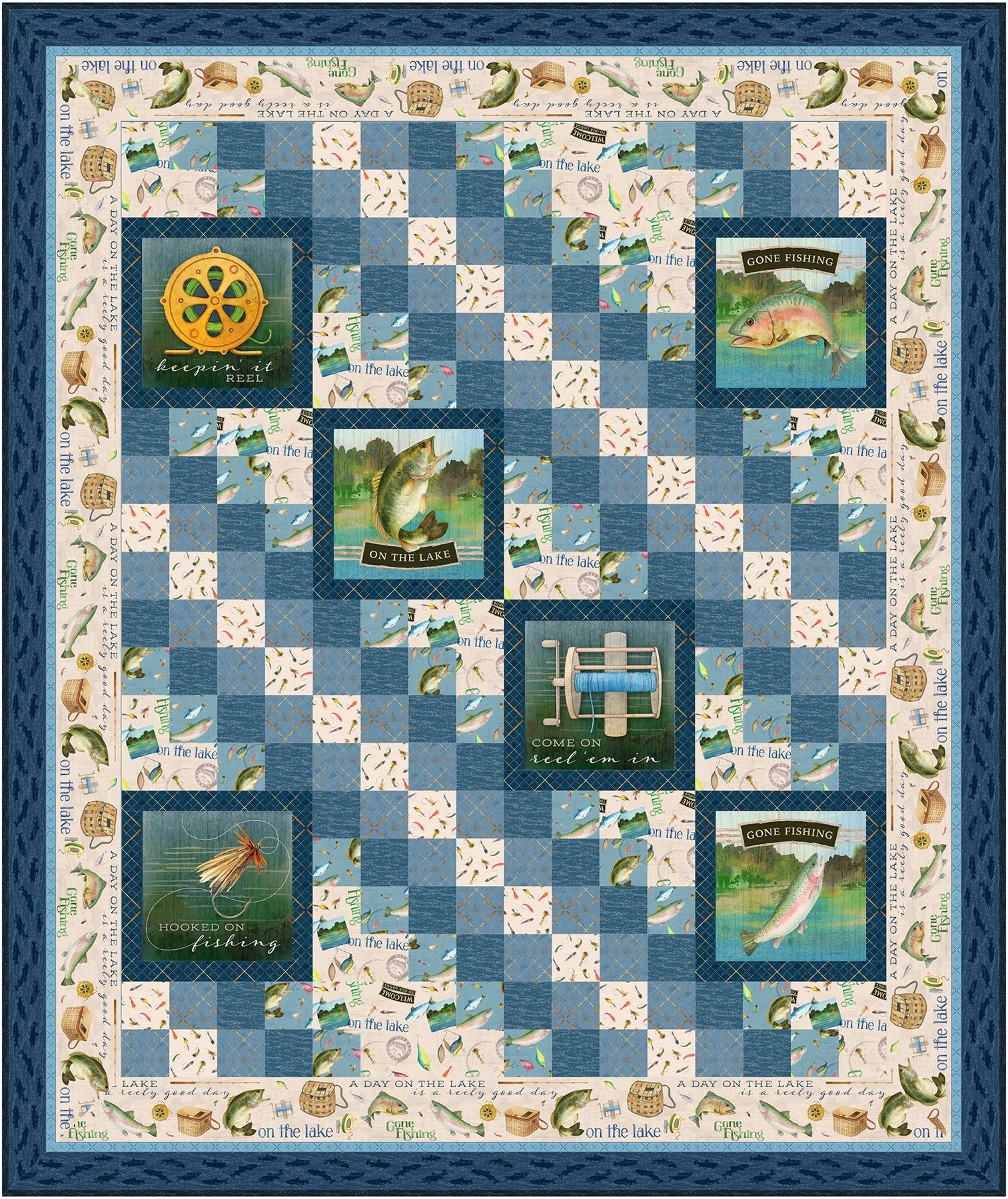 Gone Fishing Quilt Kit - Jammin Threads