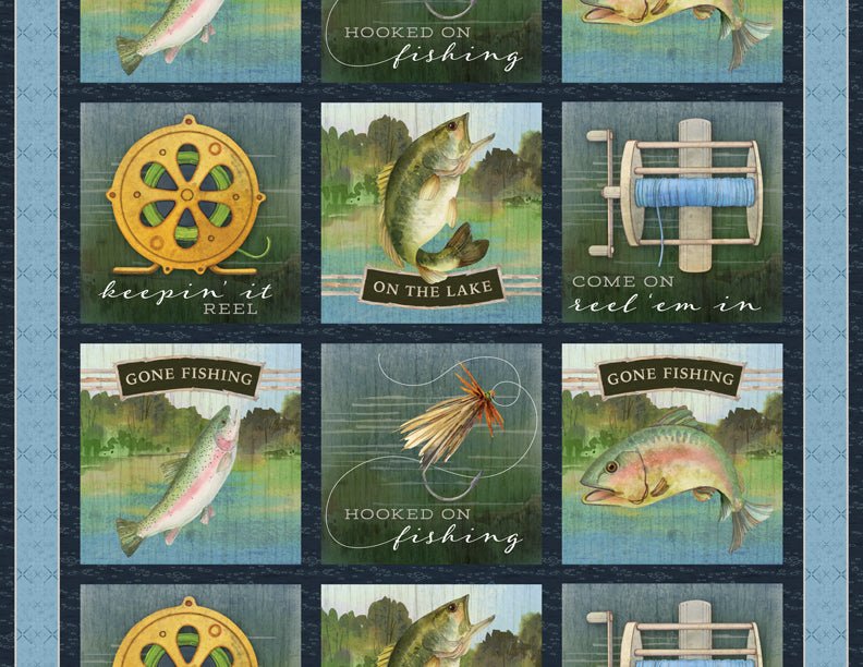 Gone Fishing Quilt Panel 3061 21760 479 - Jammin Threads