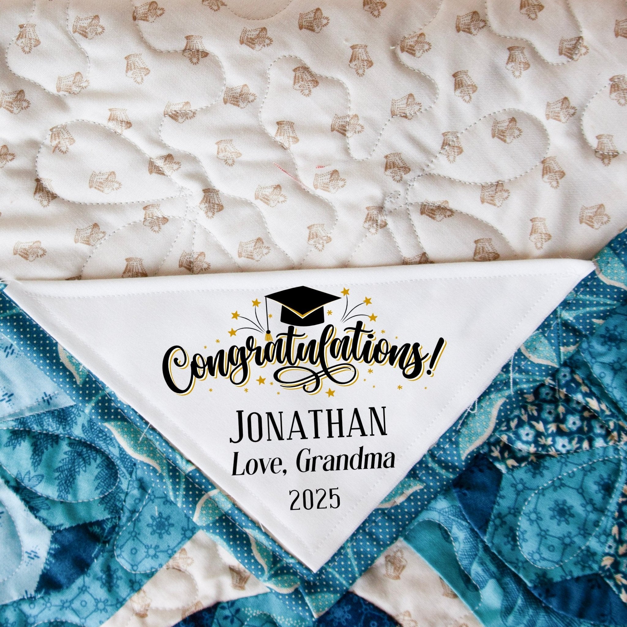 Graduation Thread Personalized Graduation Quilt Corner Label – Congratulations Quilt Lab ...