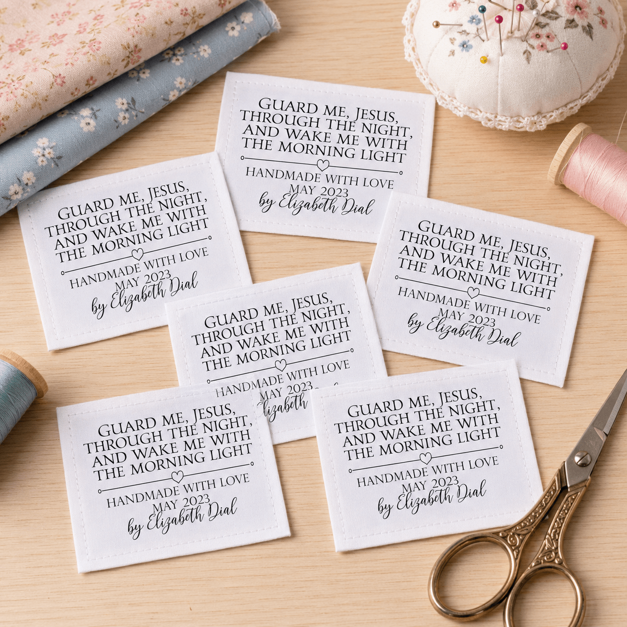 Guard Me Jesus Through the Night And Wake Me With The Morning Light - Inspirational quilt labels - Jammin Threads