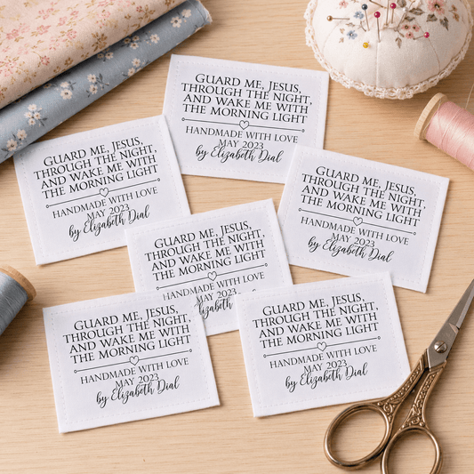 Guard Me Jesus Through the Night And Wake Me With The Morning Light - Inspirational quilt labels - Jammin Threads