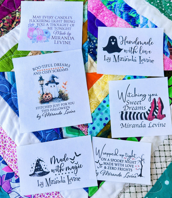 Halloween Quilt Label Assortment – Personalized Sheet of 6 - Jammin Threads