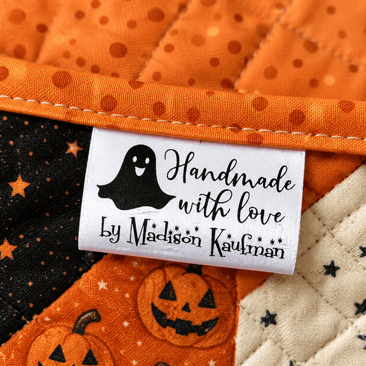 Halloween Satin Labels. Cute, personalized satin quilt labels and tags - Jammin Threads